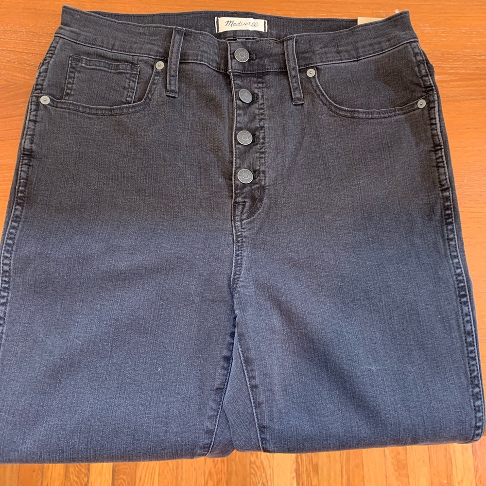 NWT Madewell Washed Black Jeans - 31T - 10” High Rise Skinny
